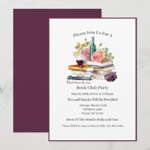 Invitación Lee entre los vinos, Club de lectura