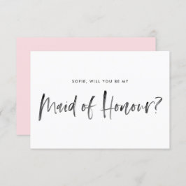 Invitación Leer de pincel rosado será mi empleada de honor