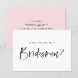 Invitación Leer de pincel rosado será mi novia