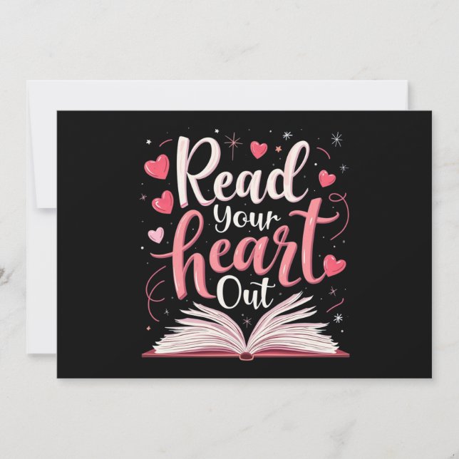 Invitación Leer el amor del profesor leyendo libro (Anverso)