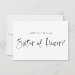 Invitación Leer rosado al pincel será mi hermana de honor