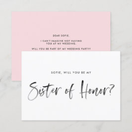 Invitación Leer rosado al pincel será mi hermana de honor