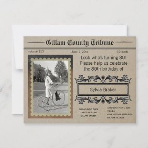 Invitación Leer todo acerca de él Vintage Birday