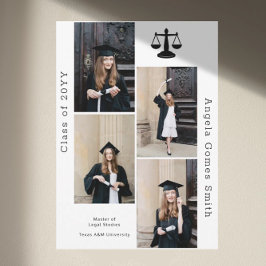 Invitación legal de graduación de 4 Collages de fo