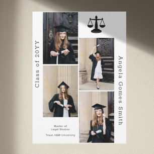 Invitación legal de graduación de 4 Collages de fo