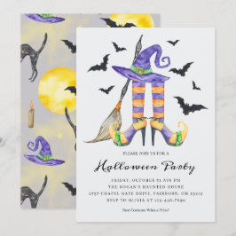 Invitación Legisas brujas de Halloween y Fiesta Gorra