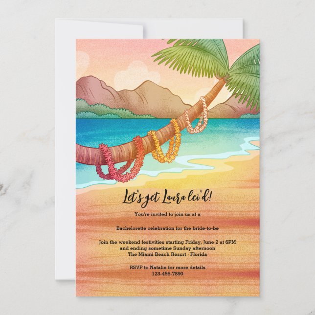 Invitación Leis en un árbol (Anverso)
