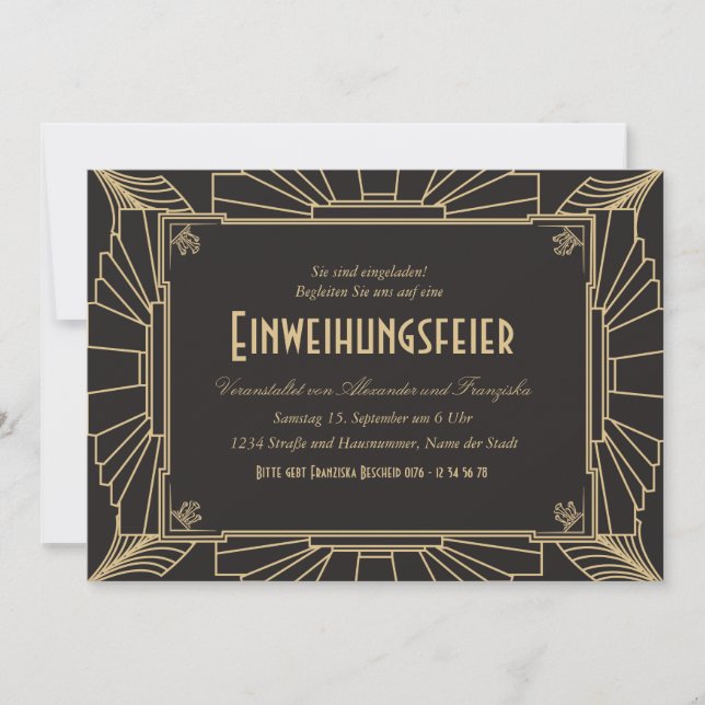 Invitación lema 1920 del dem del unter Einweihungsparty (Anverso)