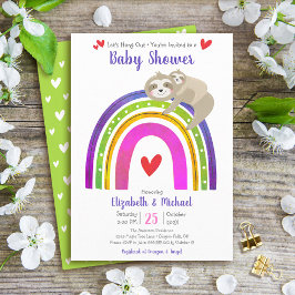 Invitación Lemas Boho Arcoiris Baby Shower moderno dulce lind