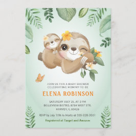 Invitación Lemas ricas Bebés Mami Tropical Green Baby Shower