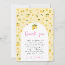 Invitación Lemon 1Cumpleaños Foto Gracias