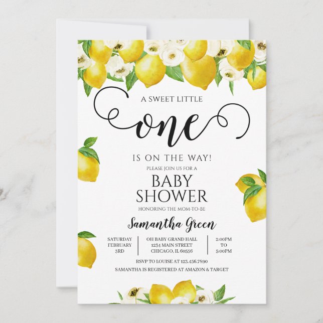 Invitación Lemon Baby Shower (Anverso)