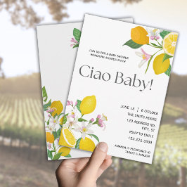 Invitación Lemon Baby Shower, Ciao Baby, Tema Italiano