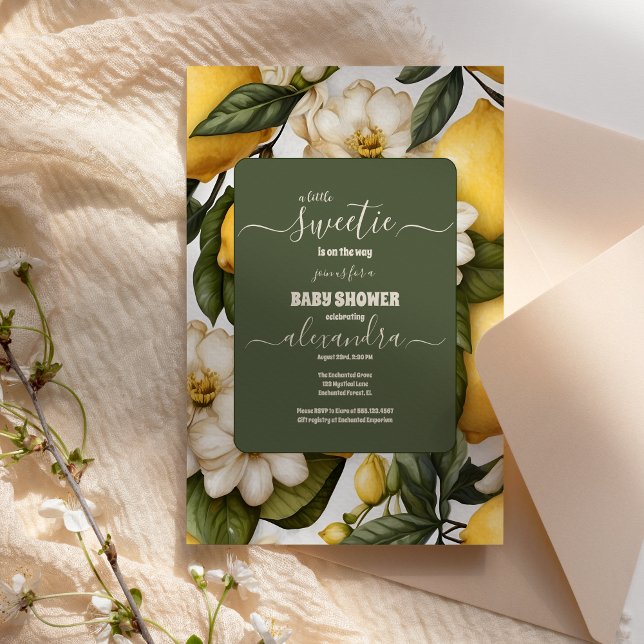 Invitación Lemon Baby Shower Sunshine Lemonade Summer Citrus (Subido por el creador)