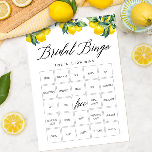 Invitación Lemon Bingo Game Card Bridal Shower Tema