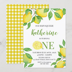 Invitación Lemon Birthday Invitation Personalized info
