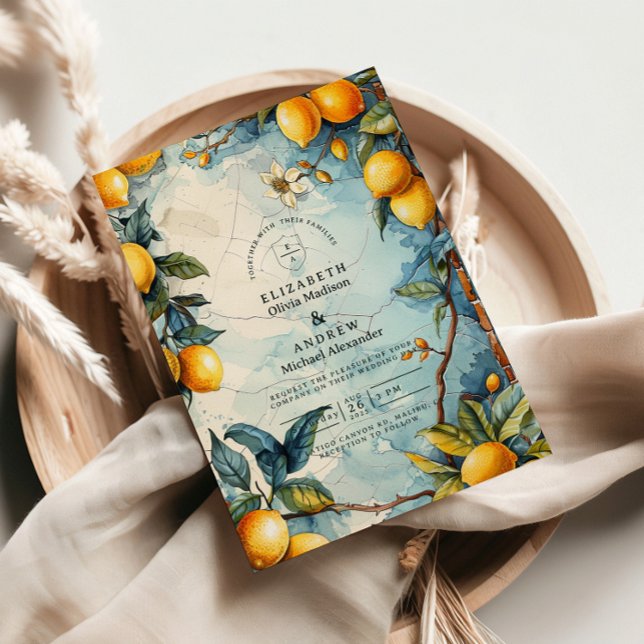 Invitación Lemon Blossom Garden Wedding (Subido por el creador)