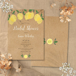 Invitación Lemon Blossom Greenereny Watercolor Bridal Shower