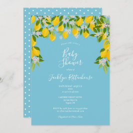 Invitación Lemon Blossom Greenery Watercolor Baby Shower