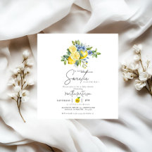Lemon Blue Citrus Fruit Summer Baby Shower
