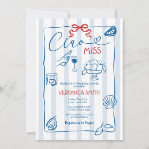 Invitación Lemon Blue Italy Ciao Miss Bridal Shower