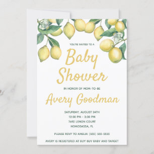 Invitación Lemon Branches Baby Shower