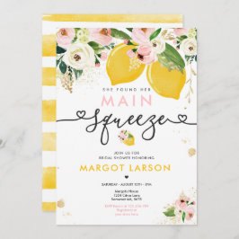 Invitación Lemon Bridal Ducha Floral Lemon Main Squeeze