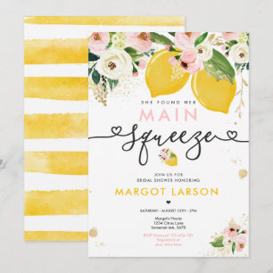 Invitación Lemon Bridal Ducha Floral Lemon Main Squeeze