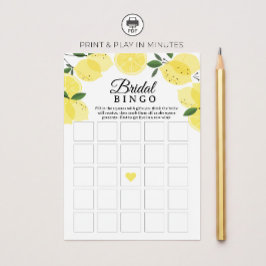 Invitación Lemon Bridal Shower Bingo Game Printable