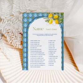 Invitación Lemon Bridal Shower Name That Cake Game Card