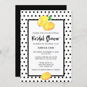 Invitación Lemon Bridal Shower virtual en línea puntos de Pol