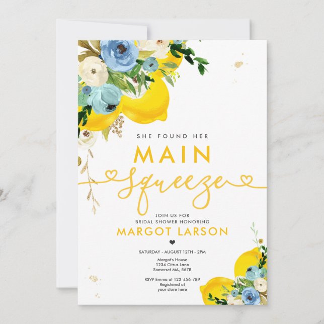 Invitación Lemon British Shower Encontró su principal apretón (Anverso)