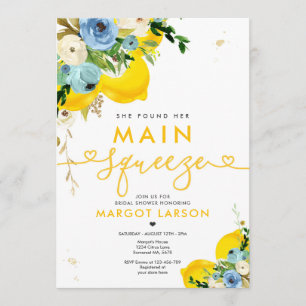 Invitación Lemon British Shower Encontró su principal apretón