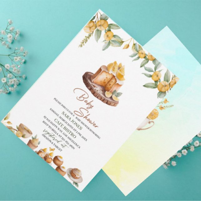 Invitación Lemon Cakes Watercolor Baby Shower (Subido por el creador)