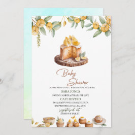 Invitación Lemon Cakes Watercolor Baby Shower