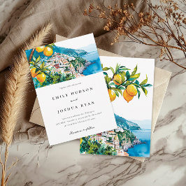 Invitación Lemon Citrus Amalfi Coast Boda italiano