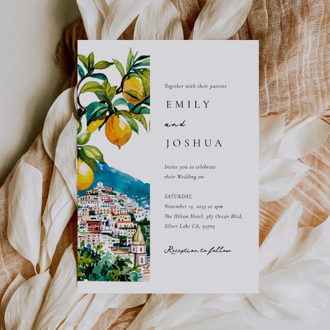 Invitación Lemon Citrus Amalfi Coast Boda italiano (Subido por el creador)