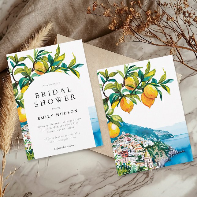 Invitación Lemon Citrus Amalfi Coast Bridal (Subido por el creador)