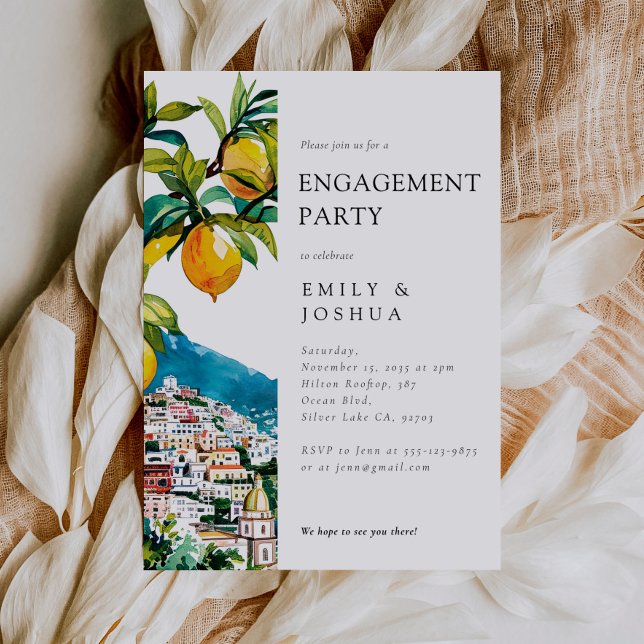 Invitación Lemon Citrus Amalfi Coast Engagement Party (Subido por el creador)