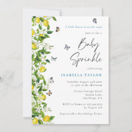 Invitación Lemon Citrus Baby Shower Sprinkle