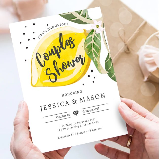 Invitación Lemon Citrus Greenerenery Ducha de Parejas de Vera (Subido por el creador)
