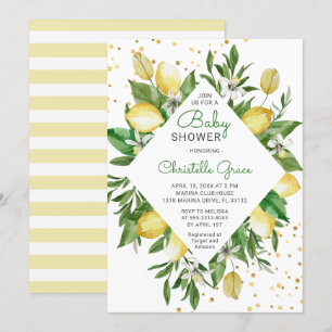 Invitación Lemon Citrus Italia Moda Neutral de Género Baby Sh