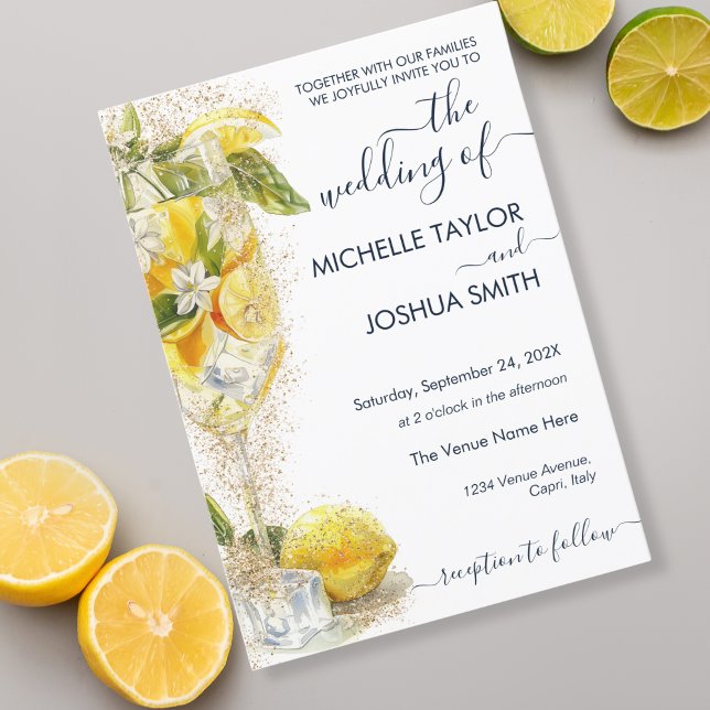 Invitación Lemon Citrus Limoncello Italia Boda de Destino (Subido por el creador)