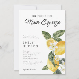 Invitación Lemon Citrus Main Squeeze Bridal Shower