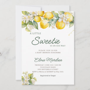 Invitación Lemon Citrus mediterráneo Baby Shower Botánico