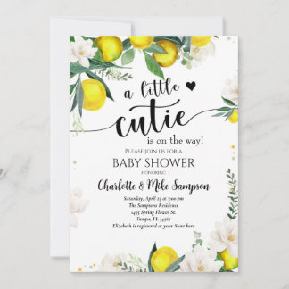 Invitación Lemon Citrus mediterráneo Baby Shower Botánico