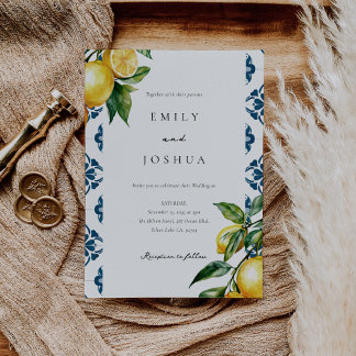 Invitación Lemon Citrus Positano Boda italiano