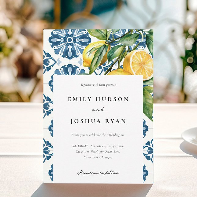 Invitación Lemon Citrus Positano Boda italiano (Subido por el creador)