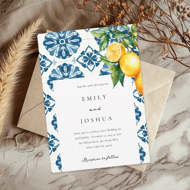 Invitación Lemon Citrus Positano Boda italiano (Subido por el creador)