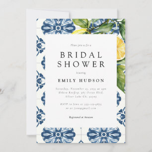 Invitación Lemon Citrus Positano Ducha de Novias Italiana